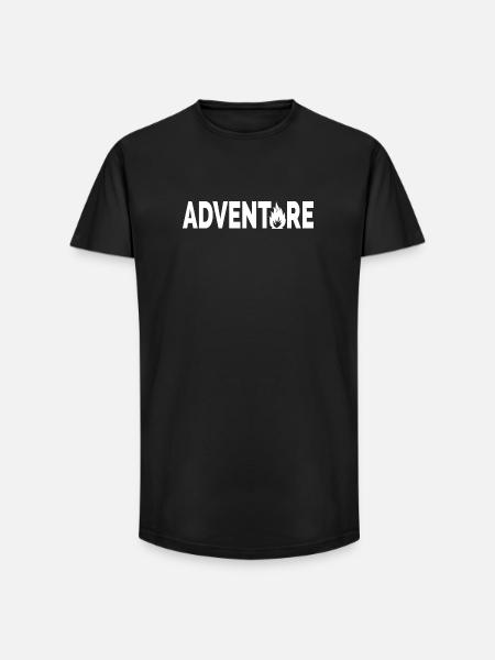 Adventure typographic artsy - Long Fit Men's T-Shirt - black