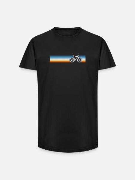 Vibrant Bicycle Sunset Silhouette Design - Long Fit Men's T-Shirt - black