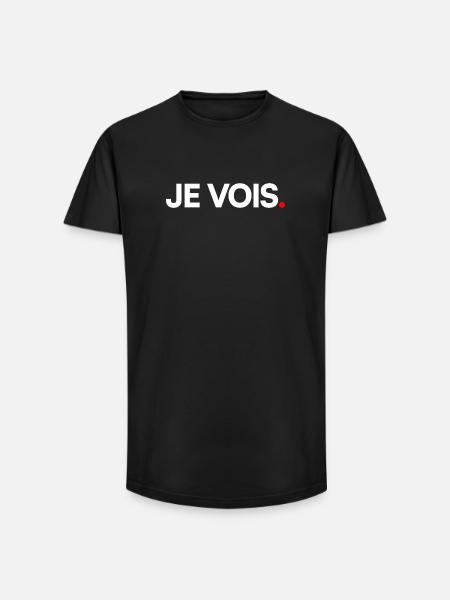 Je vois - T-shirt coupe longue homme - noir