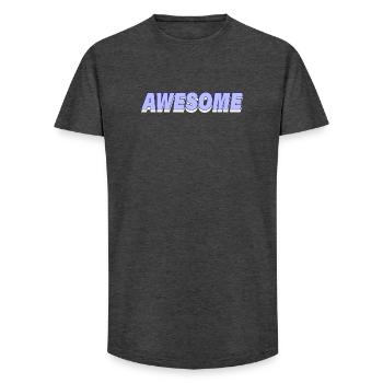 Awesome - Long Fit Men's T-Shirt - charcoal grey - Front - AI Model Male 185 light (185cm)