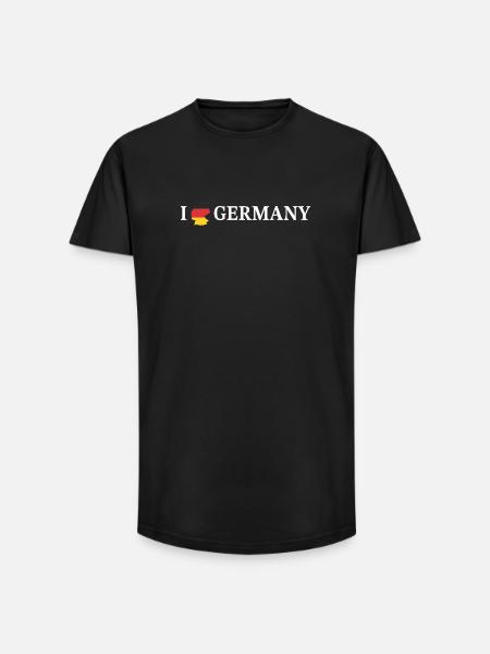 I love Germany Deutschland - Long Fit Männer T-Shirt - Schwarz