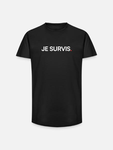 I survive humor modern attitude - Long Fit Men's T-Shirt - black