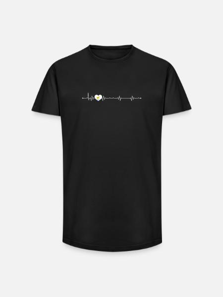 Bird Within Pulse Heart - Long Fit Men's T-Shirt - black