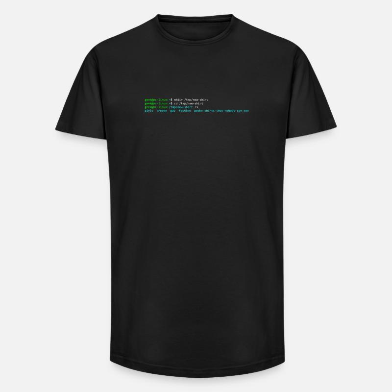 terminal linux - T-shirt coupe longue homme - noir