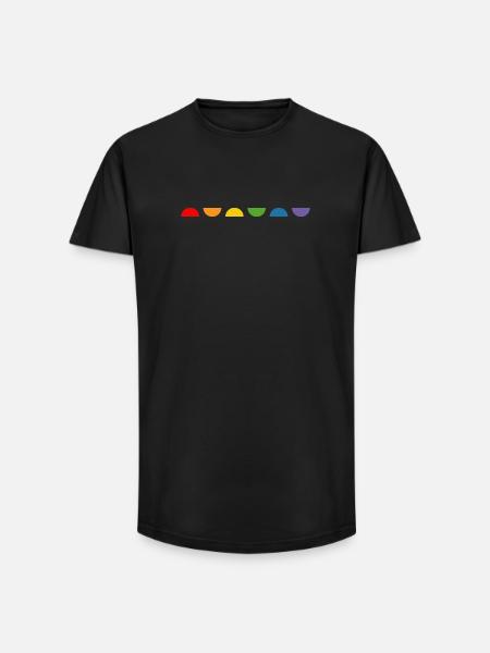 Rainbow Semicircle - Long Fit Men's T-Shirt - black