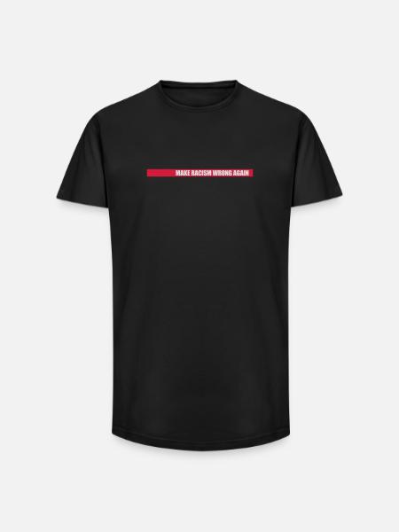 make racism wrong again - Long Fit Men's T-Shirt - black