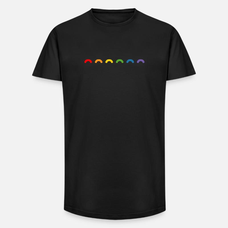 Regenbogen round rainbow - Long Fit Männer T-Shirt - Schwarz