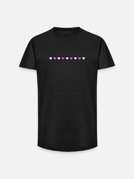 Heart Line Love - Long Fit Men's T-Shirt - black