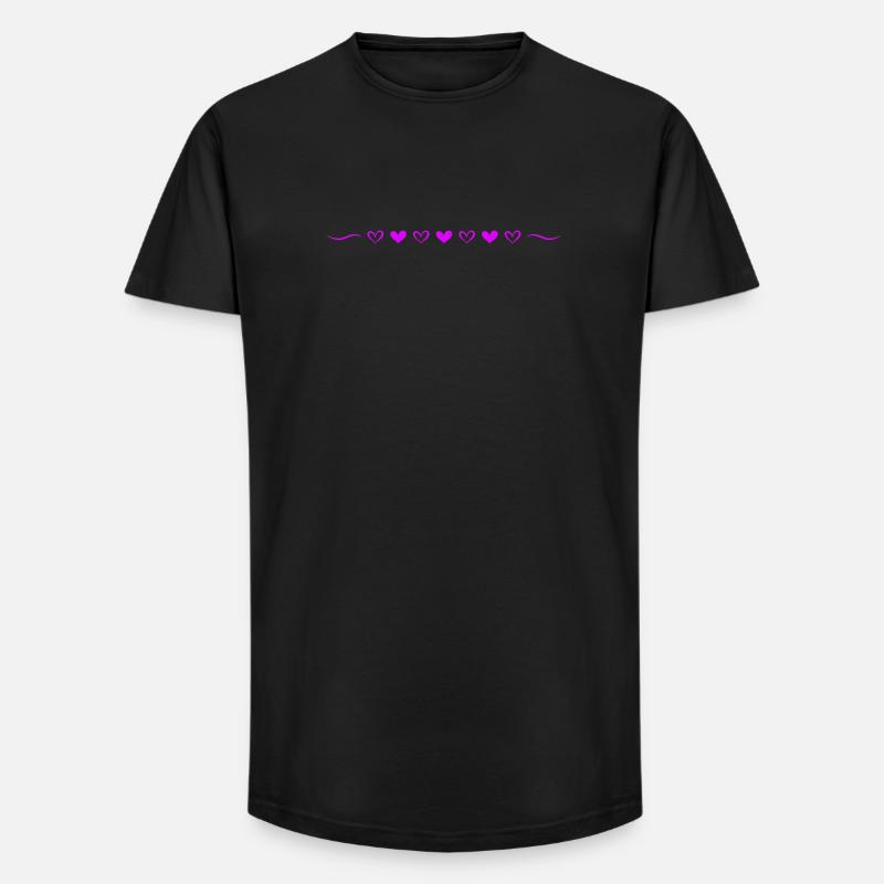 Herzen Linie Symbol - Long Fit Männer T-Shirt - Schwarz