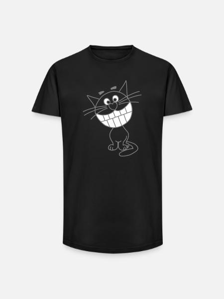 funny smile cat - Long Fit Men's T-Shirt - black