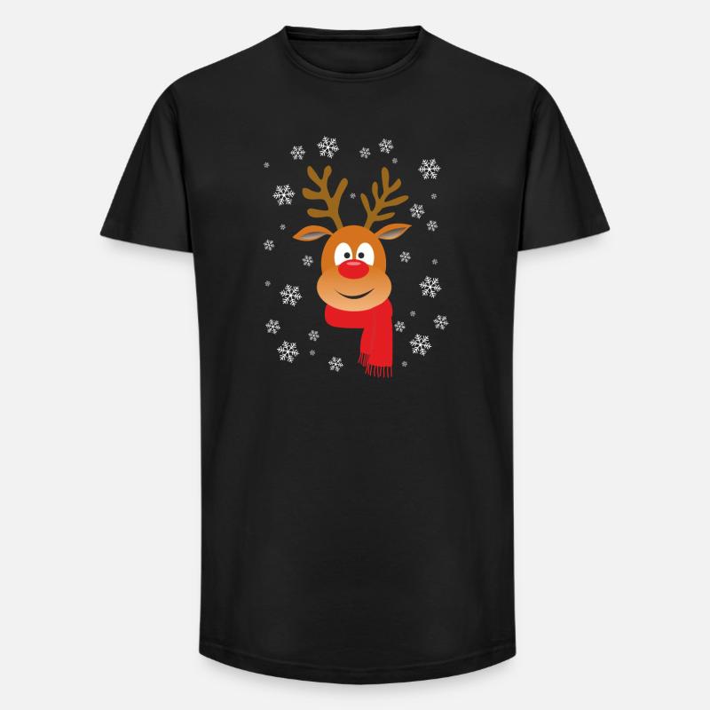 WEIHNACHTSRINDER - Long Fit Männer T-Shirt - Schwarz