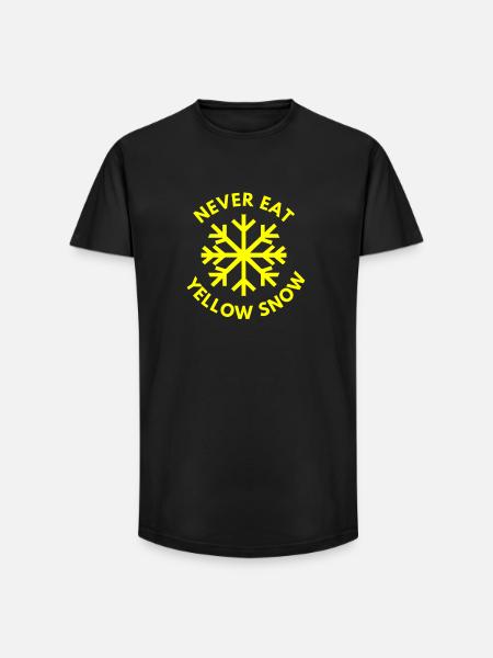 Never eat yellow snow! - Long Fit Men's T-Shirt - black