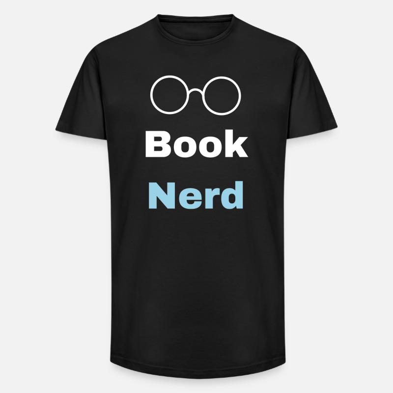 Buch-Nerd - Long Fit Männer T-Shirt - Schwarz