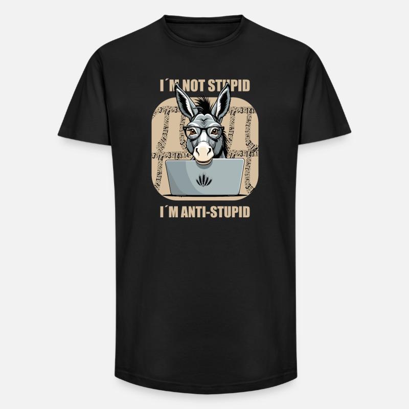 Schlauer Nerd Esel - Long Fit Männer T-Shirt - Schwarz
