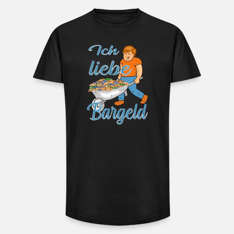 Bargeld Geld - Long Fit Männer T-Shirt - Schwarz