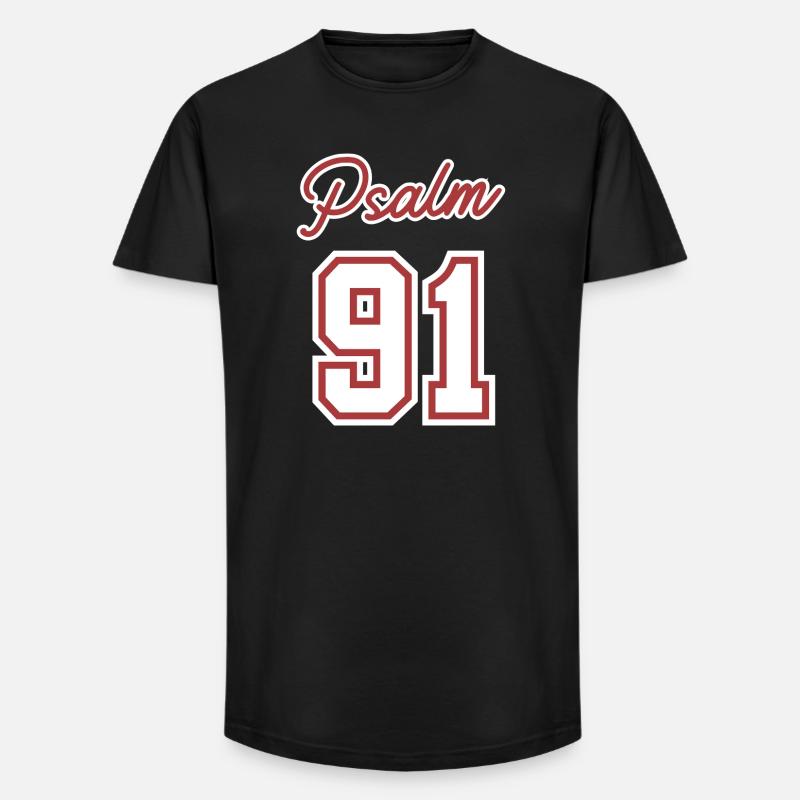 Psalm 91 Bibelvers. - Long Fit Männer T-Shirt - Schwarz