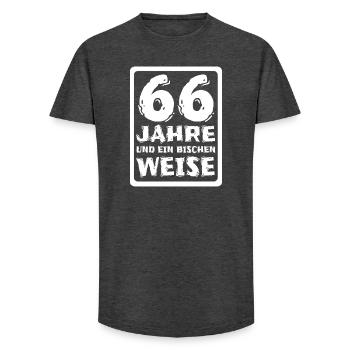Proverb 66 - Long Fit Men's T-Shirt - charcoal grey - Front - AI Model Male 185 light (185cm)