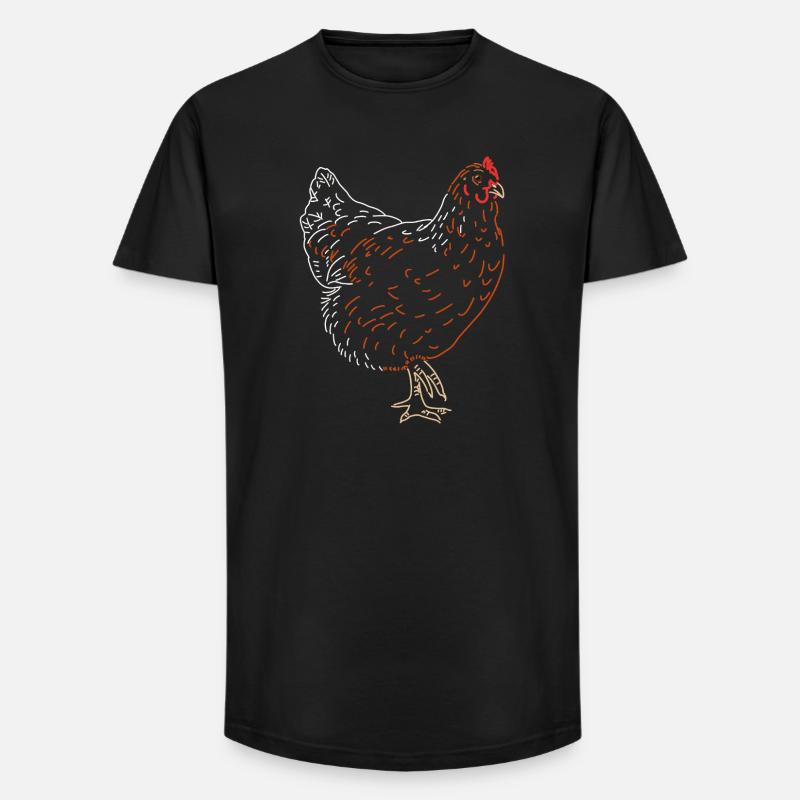 Hahn oder Henne - Long Fit Männer T-Shirt - Schwarz