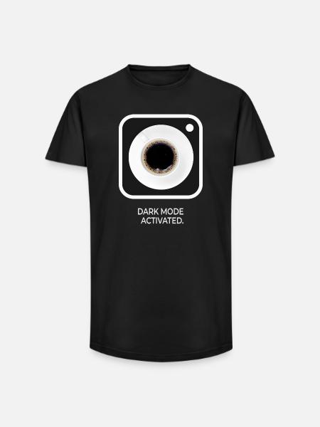 Dark Mode Activated Coffee Saying Design - Long Fit Men's T-Shirt - black