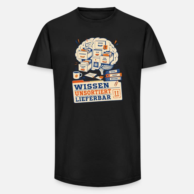 Knowledge available unsorted - Long Fit Men's T-Shirt - black