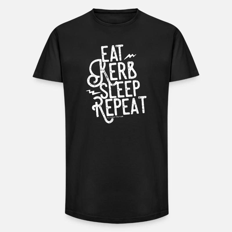 Eat Kerb Sleep Repeat - Long Fit Männer T-Shirt - Schwarz