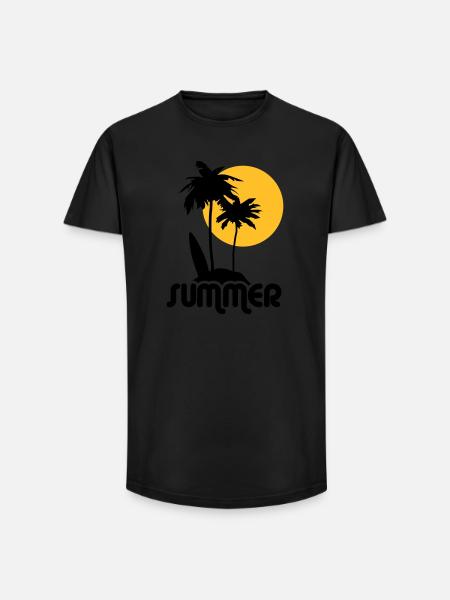 été - T-shirt coupe longue homme - noir