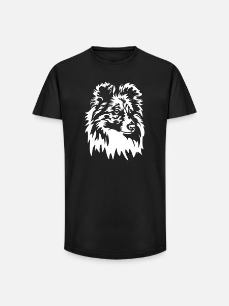Sheltie Head "Black Edition" - Long Fit Men's T-Shirt - black