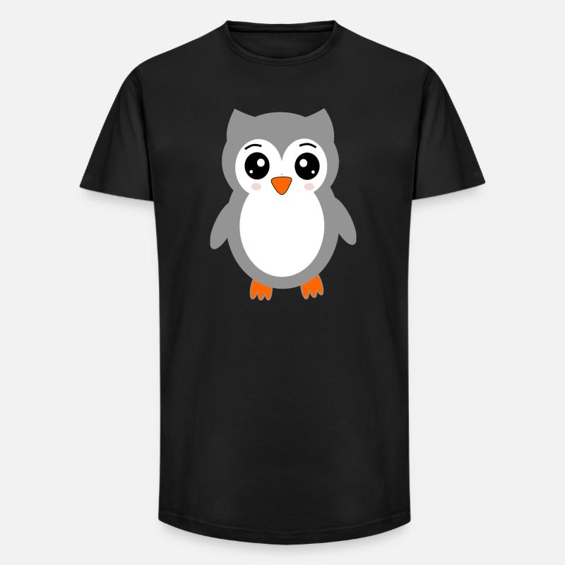 graue Eule - Long Fit Männer T-Shirt - Schwarz