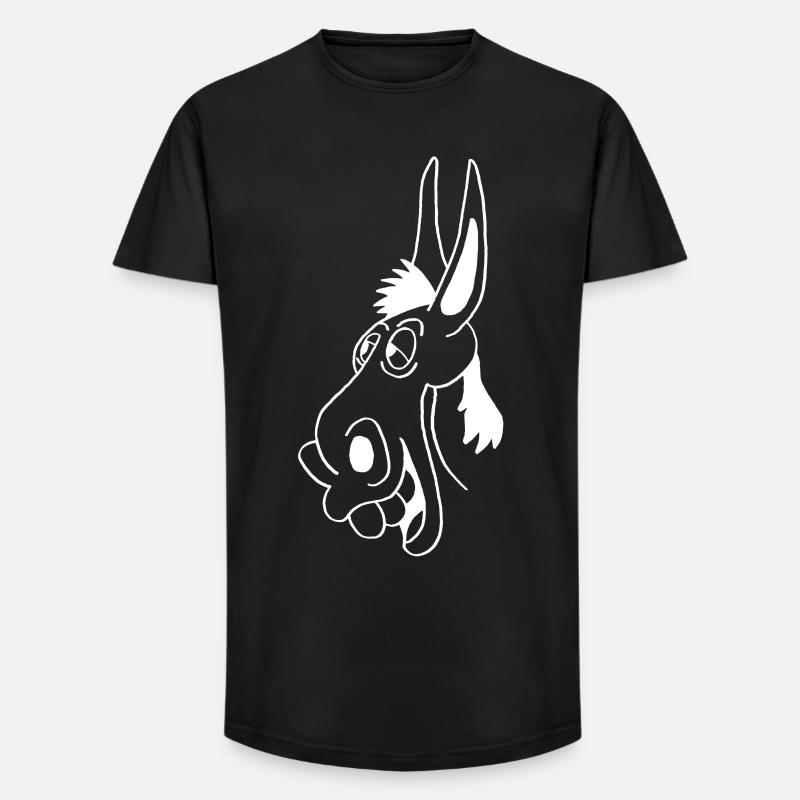 Weißer Esel - Long Fit Männer T-Shirt - Schwarz