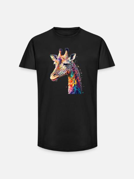 Giraffe - Long Fit Men's T-Shirt - black