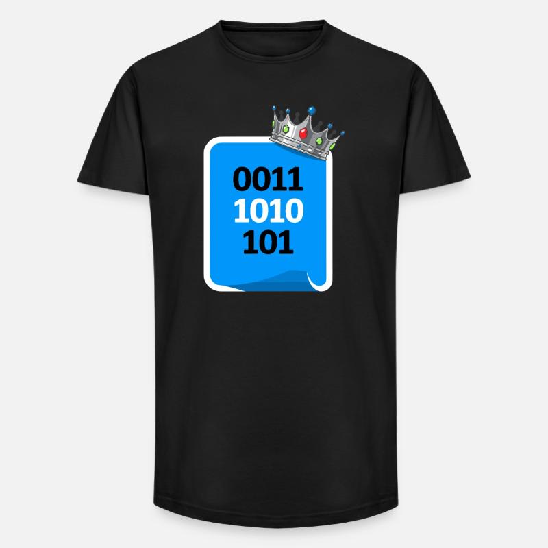 Binary King - Long Fit Men's T-Shirt - black