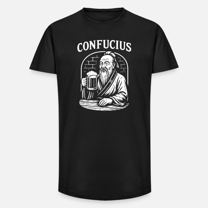 Konfuzius Toast Geschenk - Long Fit Männer T-Shirt - Schwarz