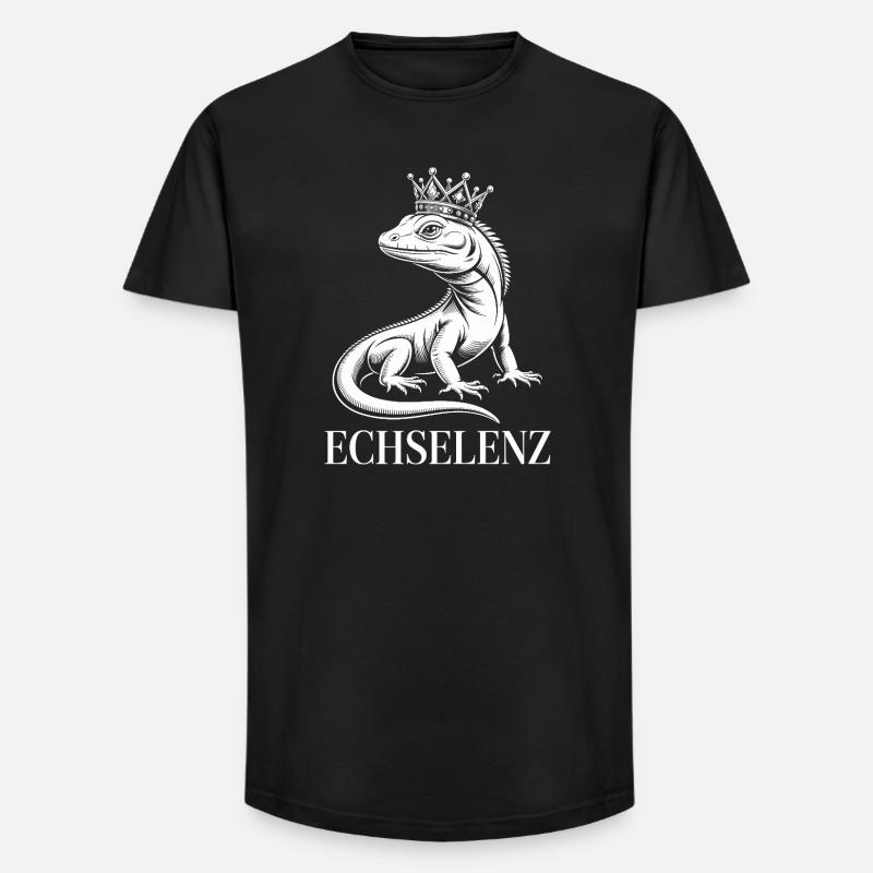 Echselenz Lustige Echse - Long Fit Männer T-Shirt - Schwarz