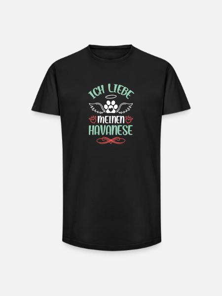 Havanese love with wings - Long Fit Men's T-Shirt - black