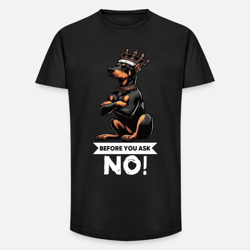 Before You Ask Dobermann Dobermannbesitzer - Long Fit Männer T-Shirt - Schwarz