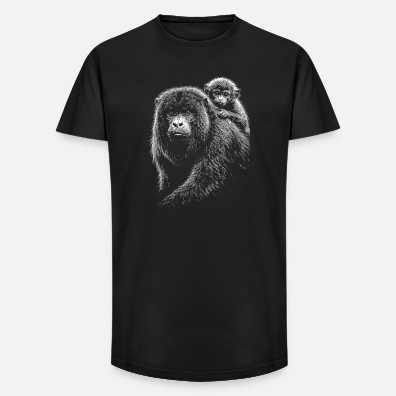 Brüllaffe - Long Fit Männer T-Shirt - Schwarz