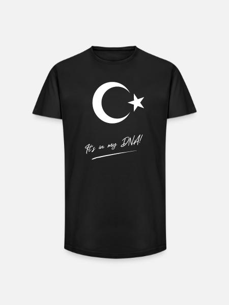 Turkey DNA – Pride Turkish Flag Design - Long Fit Men's T-Shirt - black