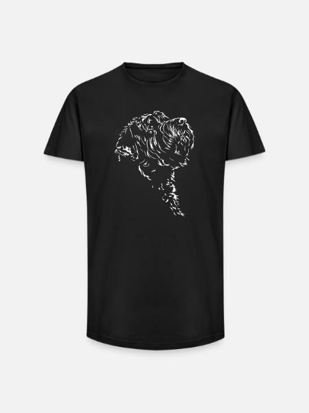 Russian Black Terrier Silhouette Wilsigns - Long Fit Men's T-Shirt - black
