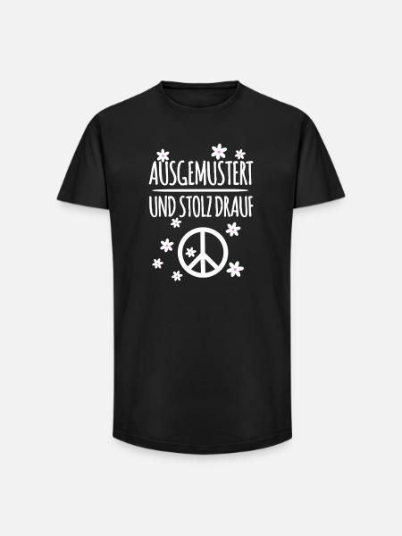 Peace Symbol Ausgemustert - Long Fit Männer T-Shirt - Schwarz