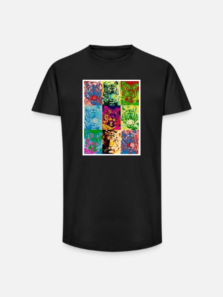 Tiger_4 - T-shirt coupe longue homme - noir