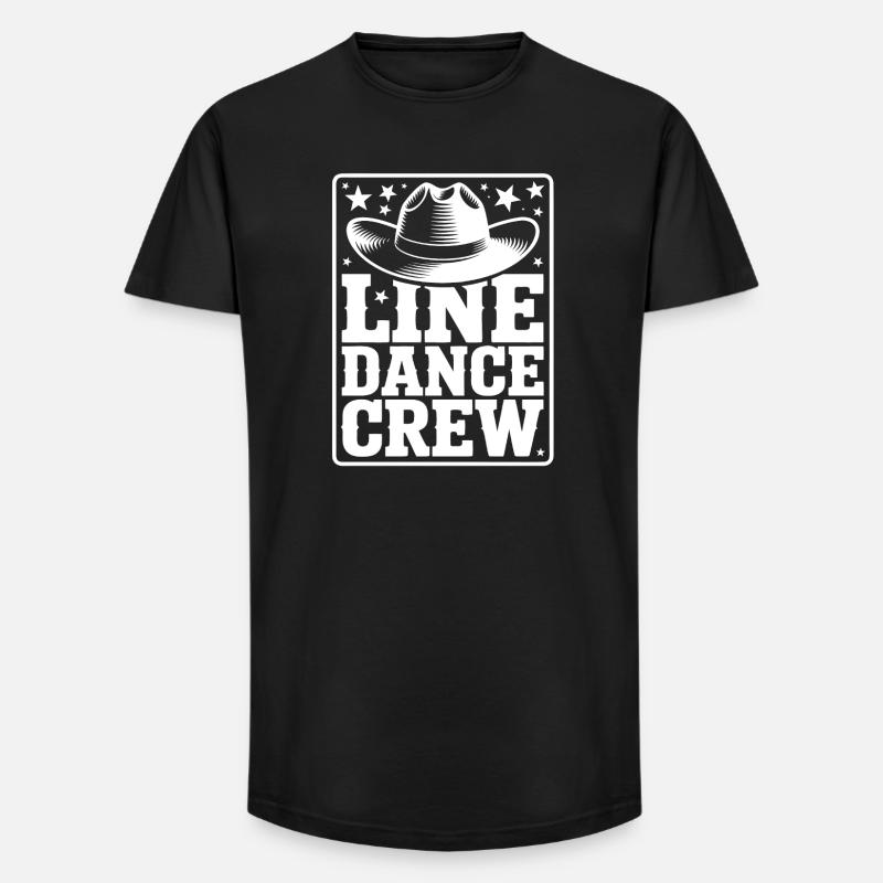 Line Dance Crew - Cowboy Silhouette - Long Fit Männer T-Shirt - Schwarz