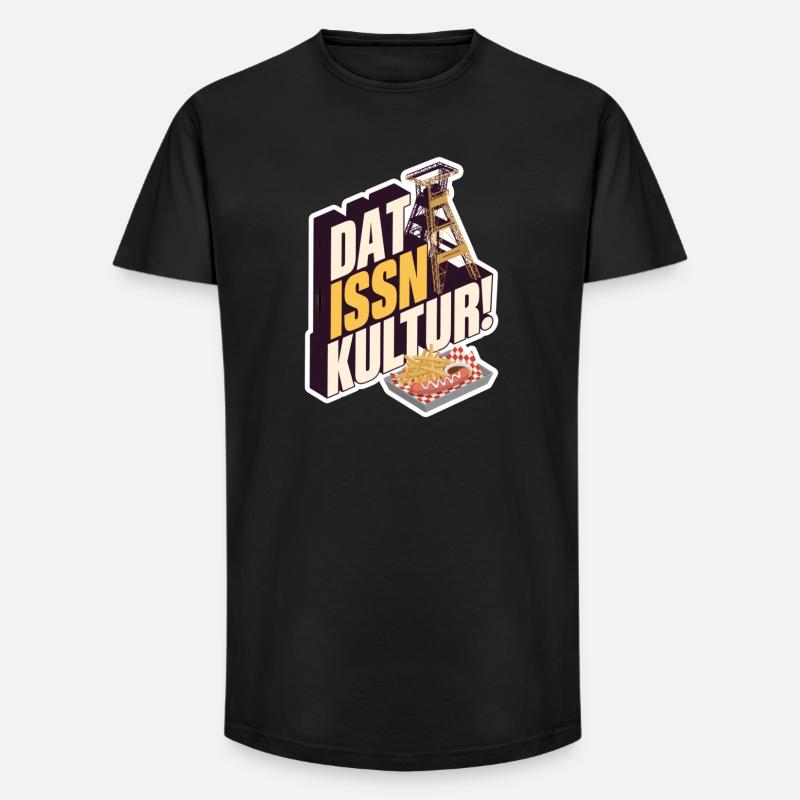 Dat Issn Kultur - Currywurst - Long Fit Männer T-Shirt - Schwarz