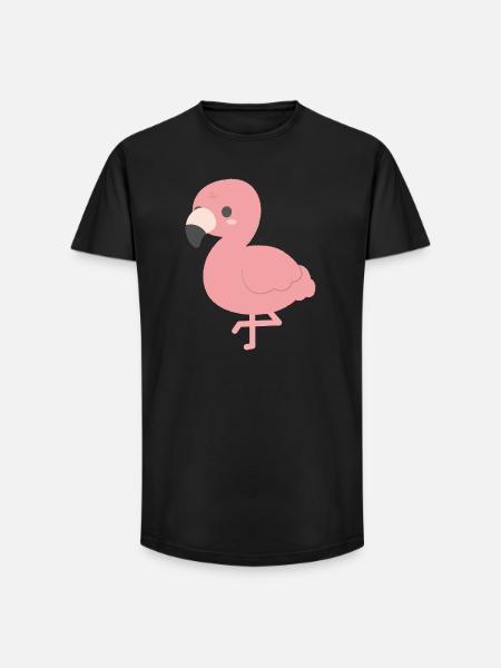 Pink Flamingo Clipart Charm - Long Fit Men's T-Shirt - black