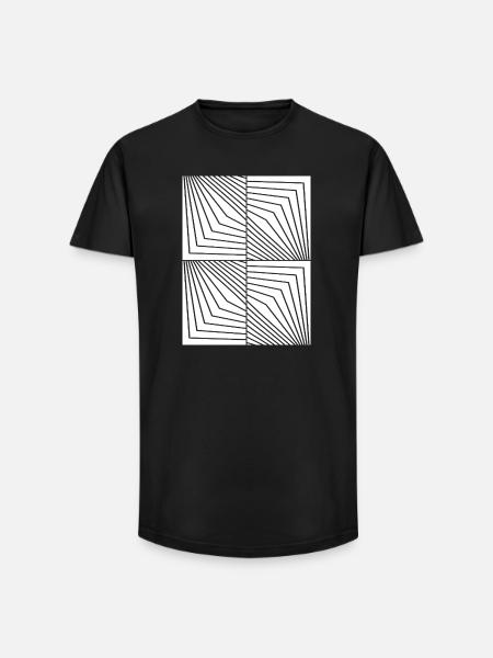 Opart Lines Constellation - Long Fit Men's T-Shirt - black