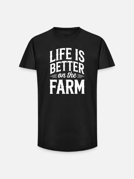 Life Is Better On The Farm - Long Fit Men's T-Shirt - black