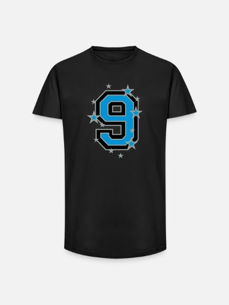 The number 9 - Long Fit Men's T-Shirt - black
