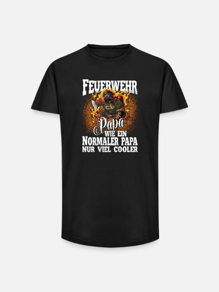 Feuerwehr Papa - Long Fit Männer T-Shirt - Schwarz