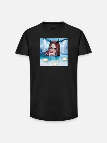 Nymph - Long Fit Men's T-Shirt - black