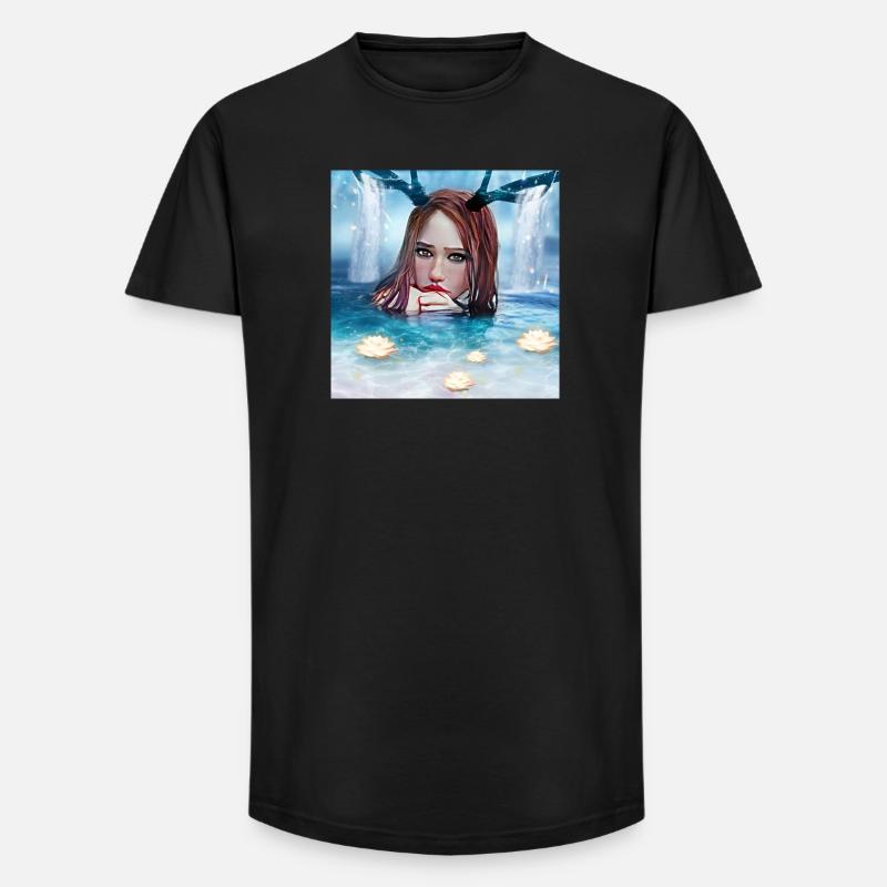 Nymphe - Long Fit Männer T-Shirt - Schwarz