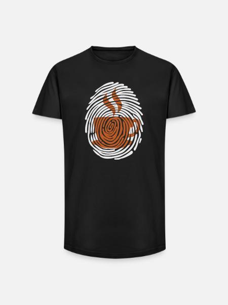 Kaffeetrinker Kaffee Kaffeetasse Milchkaffee - Long Fit Männer T-Shirt - Schwarz